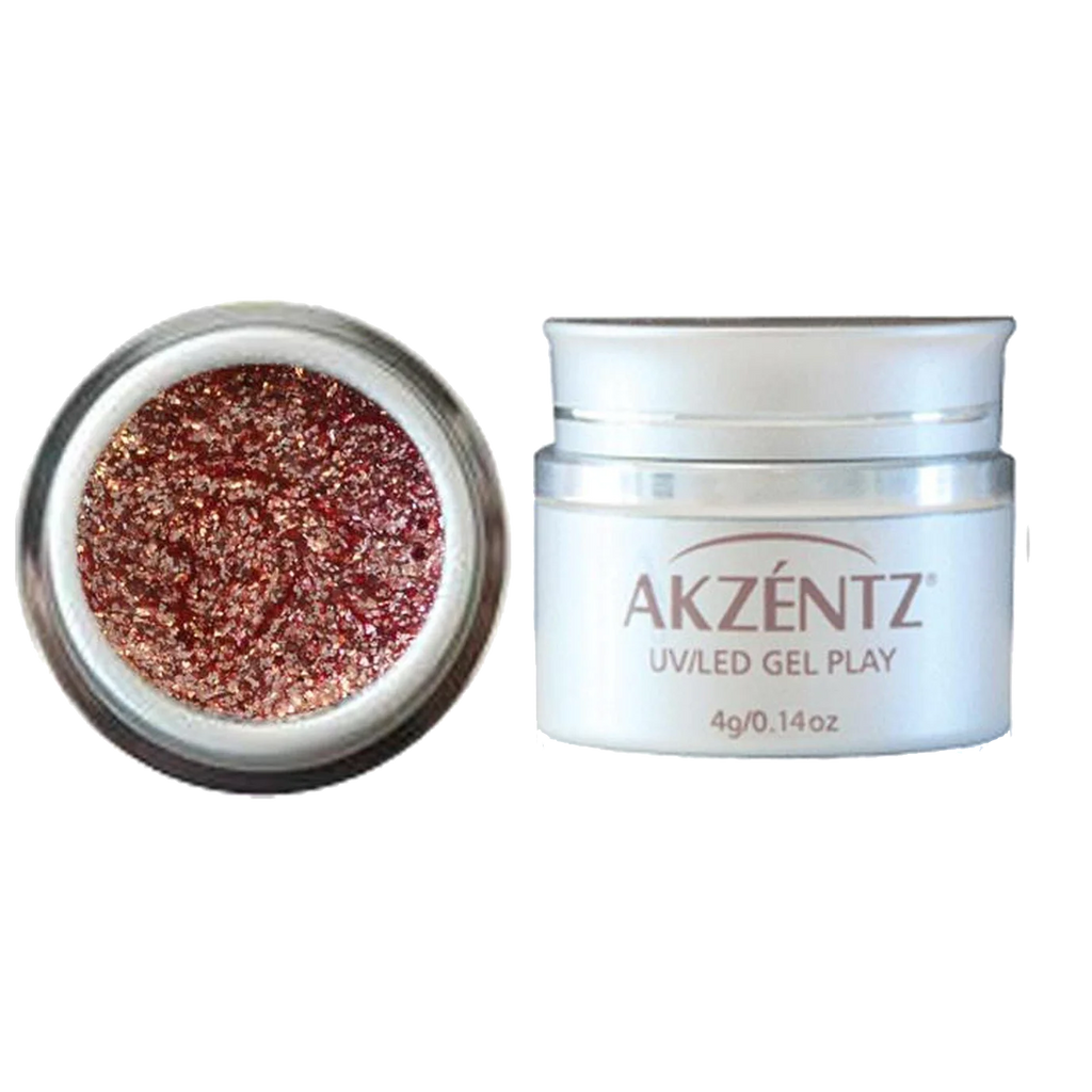 Akzentz - Gel Play - Glitz Rose Gold Leaf, 4g
