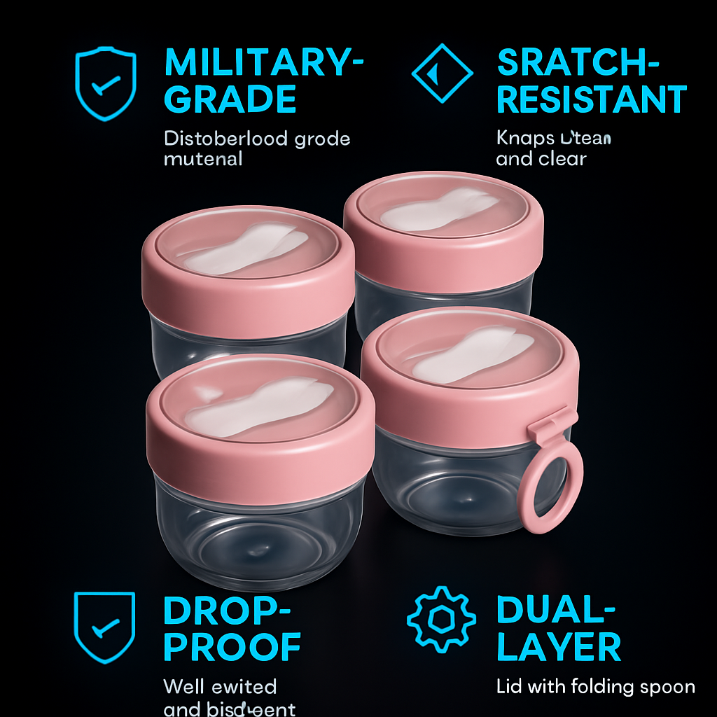 Overnight Oats Containers with Lids - Leak-Proof
