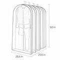 5 Pack 60In Garment Bag for Hanging Clothes Dustproof Waterproof Hanging Clothes Storage Bag Clear Transparent Suits Cover for Sweater Jacket Coat Dre