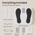 Rechargeable EMS Foot Massager for Neuropathy TENS Stimulator With 10Modes 50Intensities Remote Control For Muscle Relaxation Cramps Circulation Gift