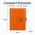 PU Leather Cover Notebook Memopad with Calendar World Map and Silk Ribbon