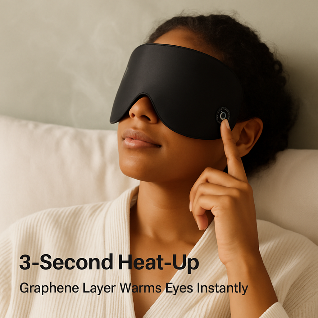 Cordless Silk Eye Mask for Dry Eyes - Comfortable Warmt