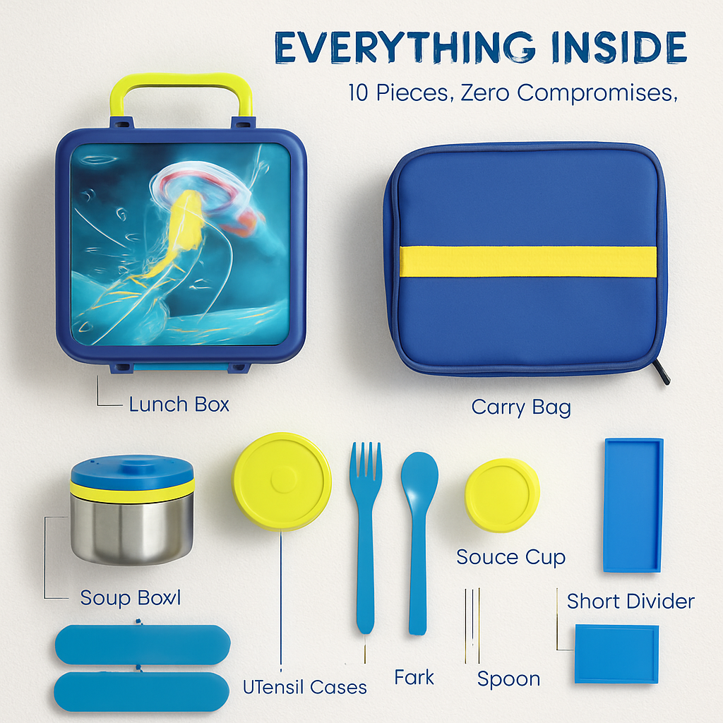 Kids Lunch Box Thermal Container with Insulated Bag