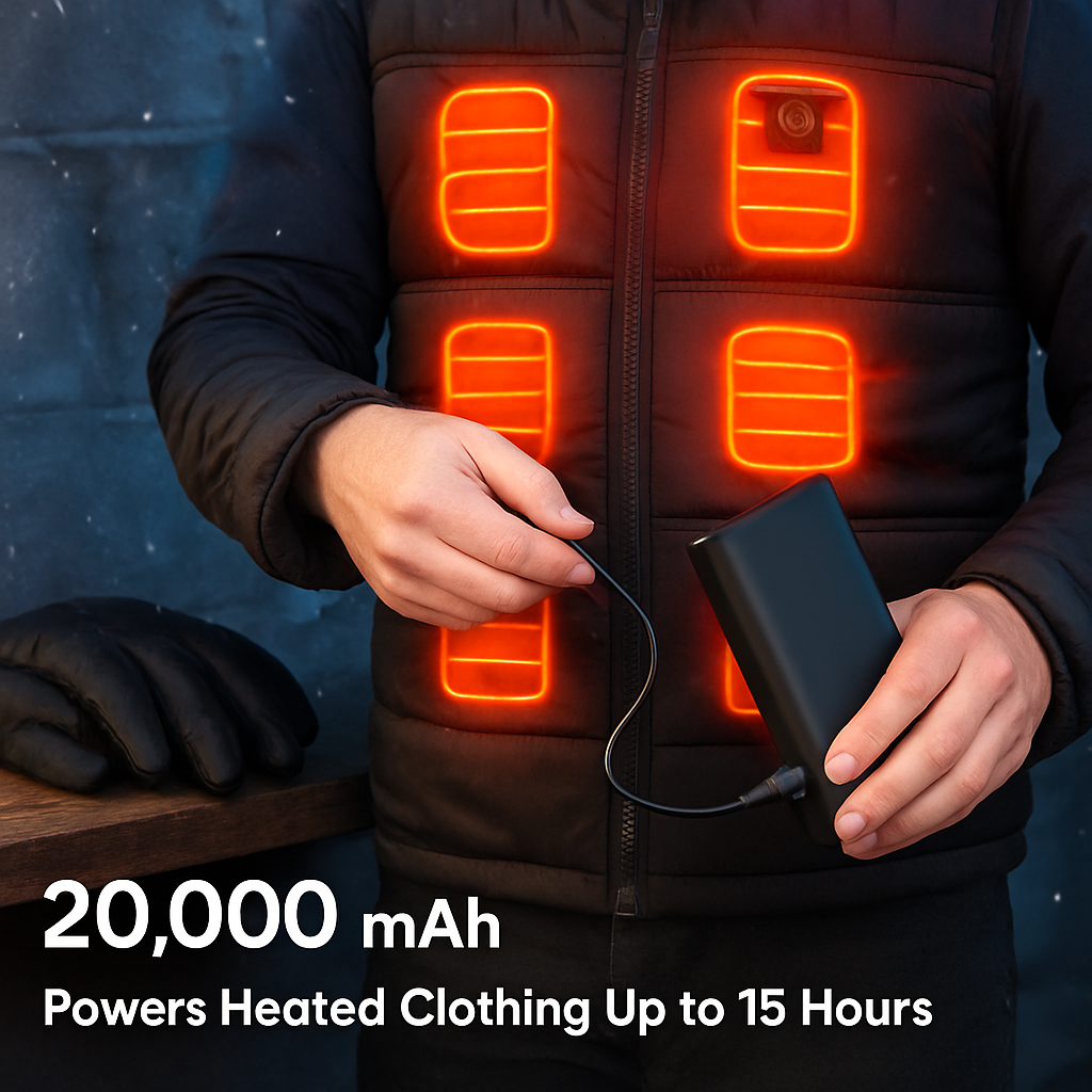 Power Bank for Heated Clothing with USB DC Output
