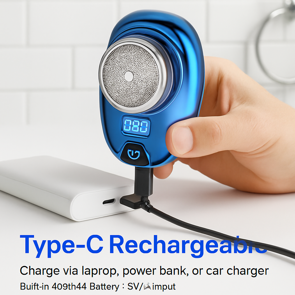 Portable Electric Shaver for Men - Compact, Painless