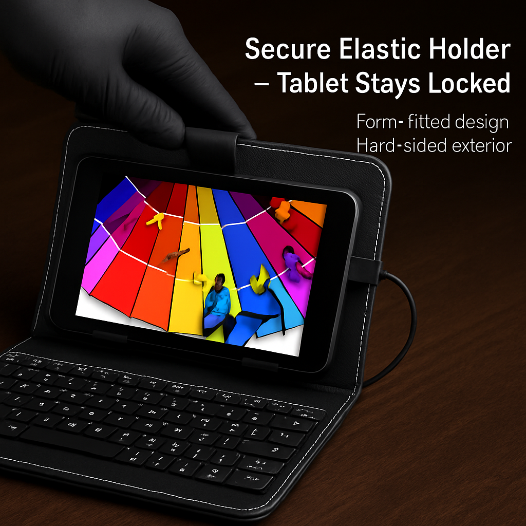 KOCASO Generic USB Keyborad & Leather Case Cover for MX780 Tablet PC in Black