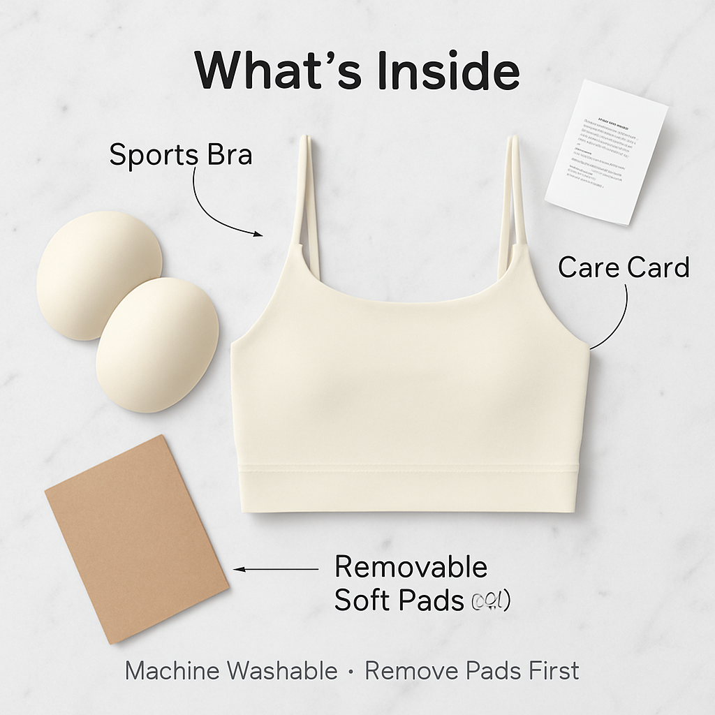 Women Sport Bras with Removable Pads, Low-Impact Square Neck
