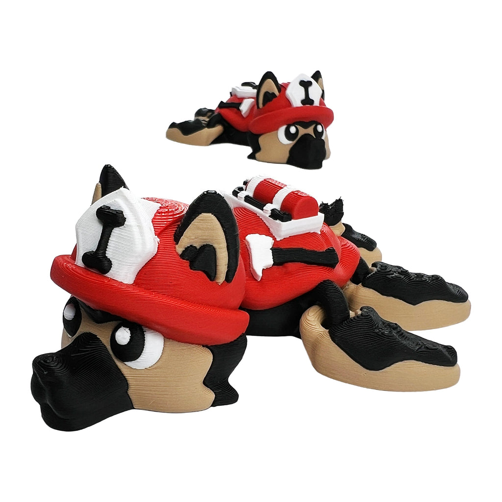 German Shepherd Firefighter Turtle – Articulated 3D Printed Flexi Turtle