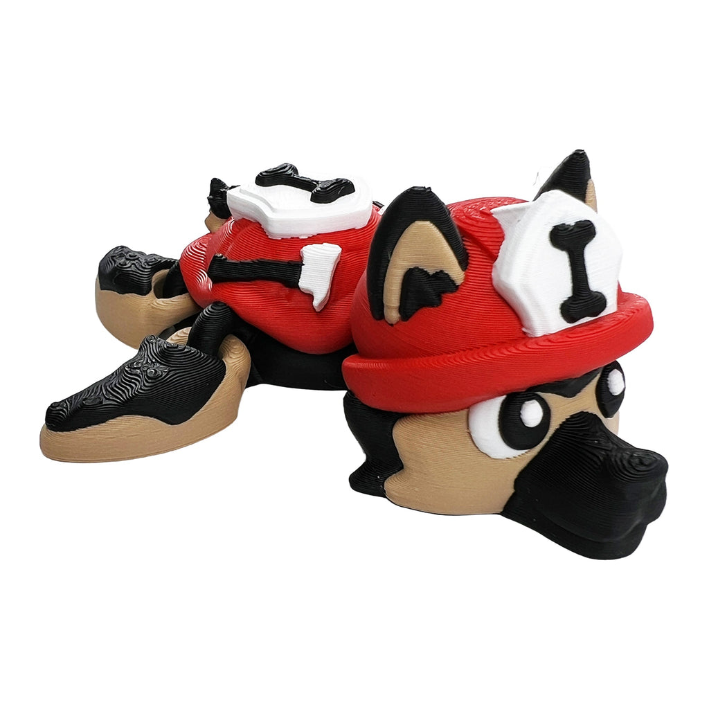 German Shepherd Firefighter Turtle – Articulated 3D Printed Flexi Turtle