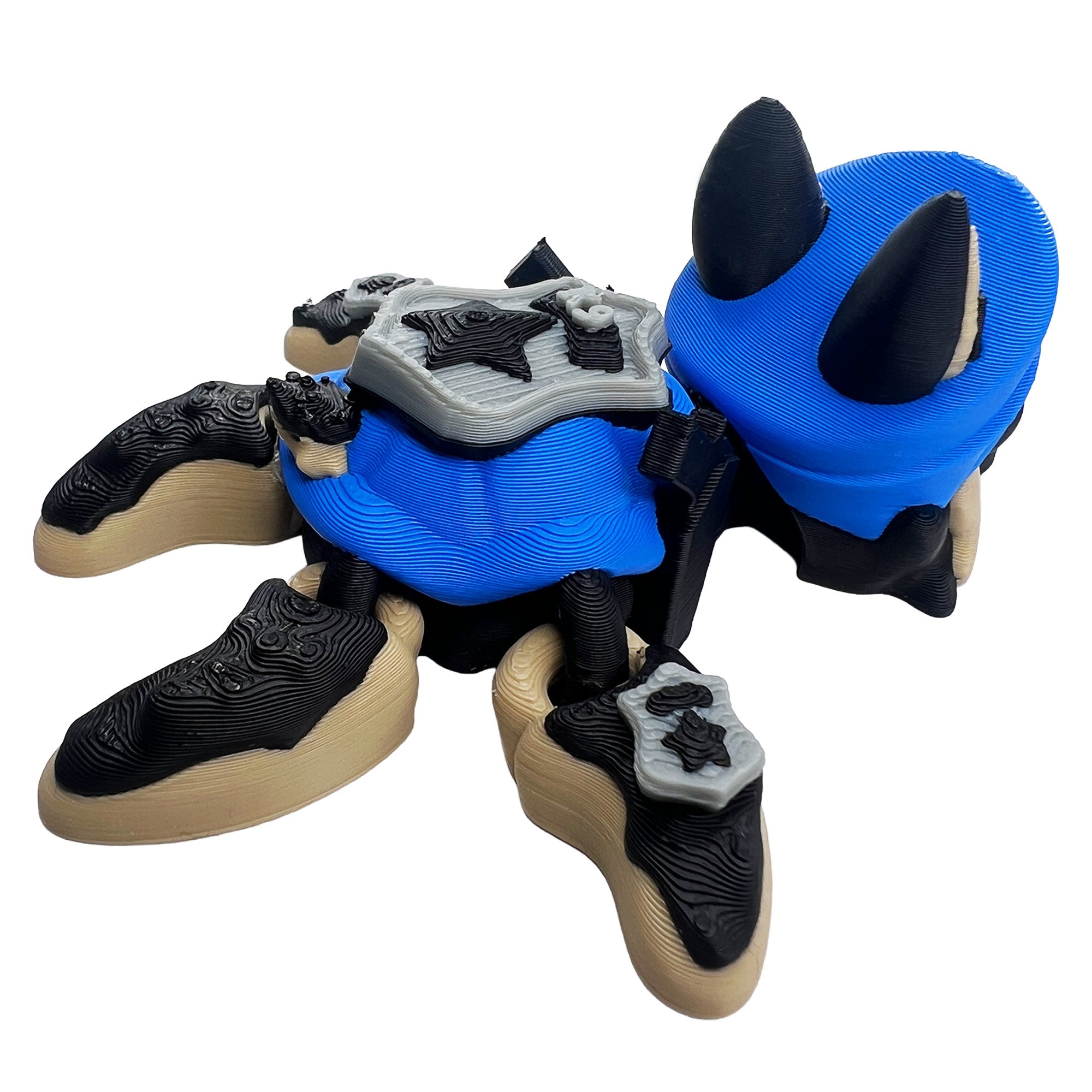 German Shepherd Police Turtle – Articulated 3D Printed Flexi Turtle