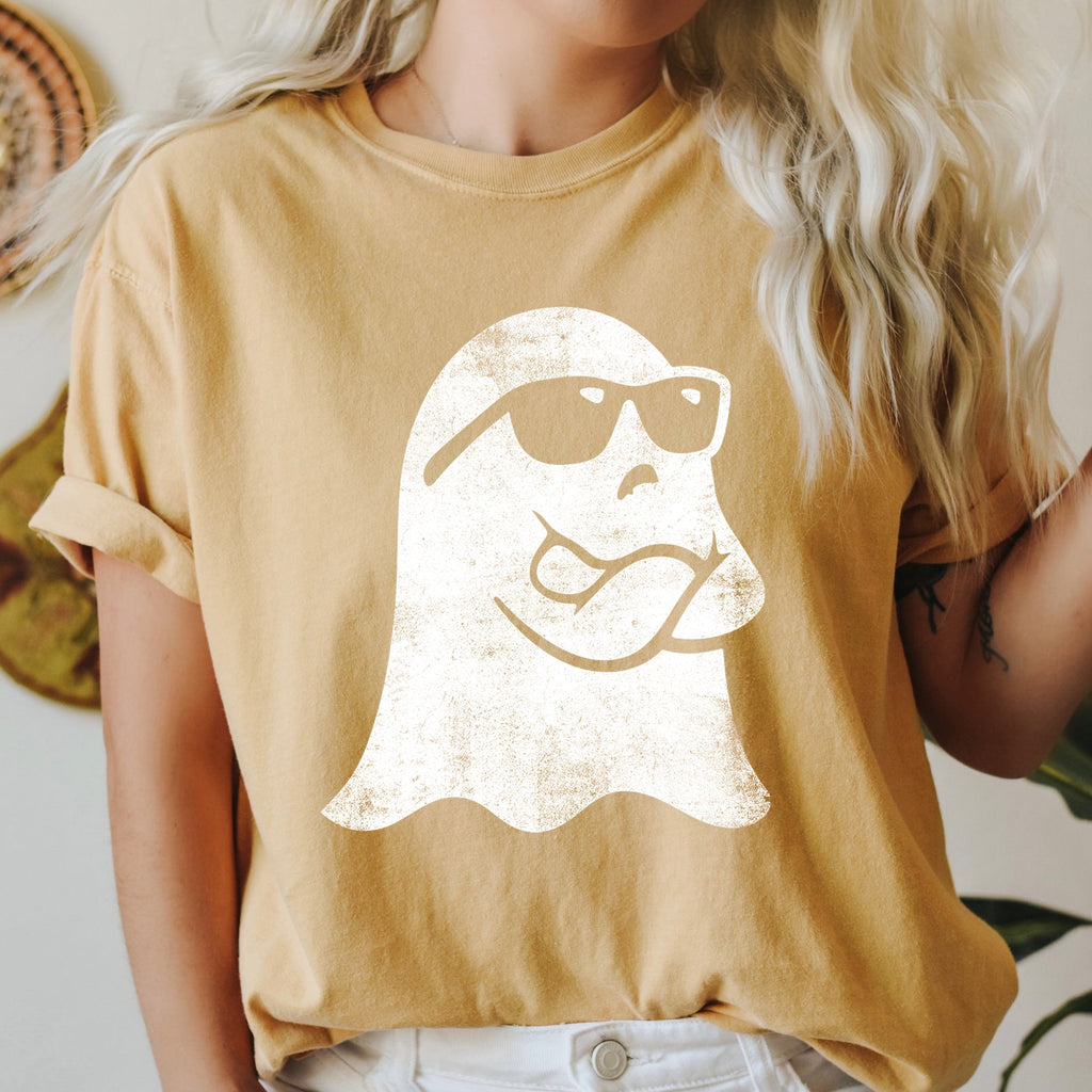 Vintage Inspired Ghost Arms Crossed Retro Halloween Limited Edition Comfort Colors Tee