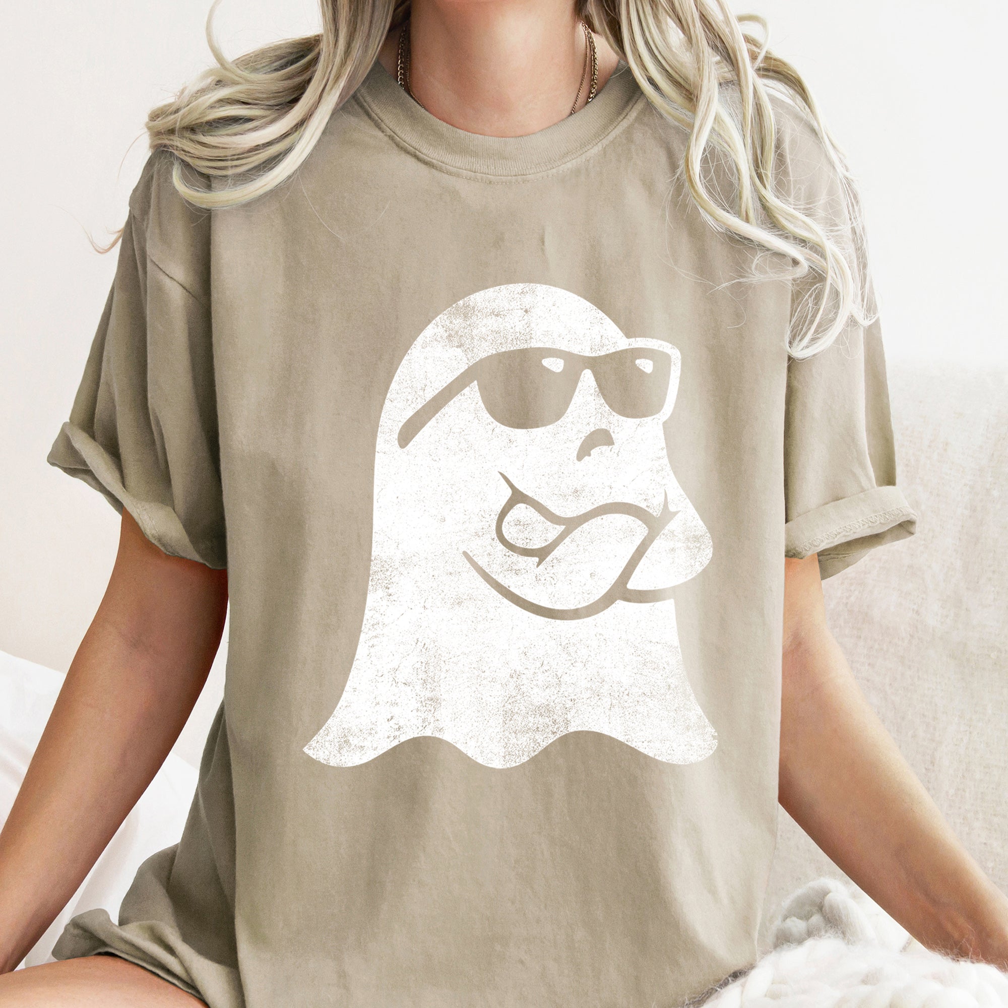 Vintage Inspired Ghost Arms Crossed Retro Halloween Limited Edition Comfort Colors Tee