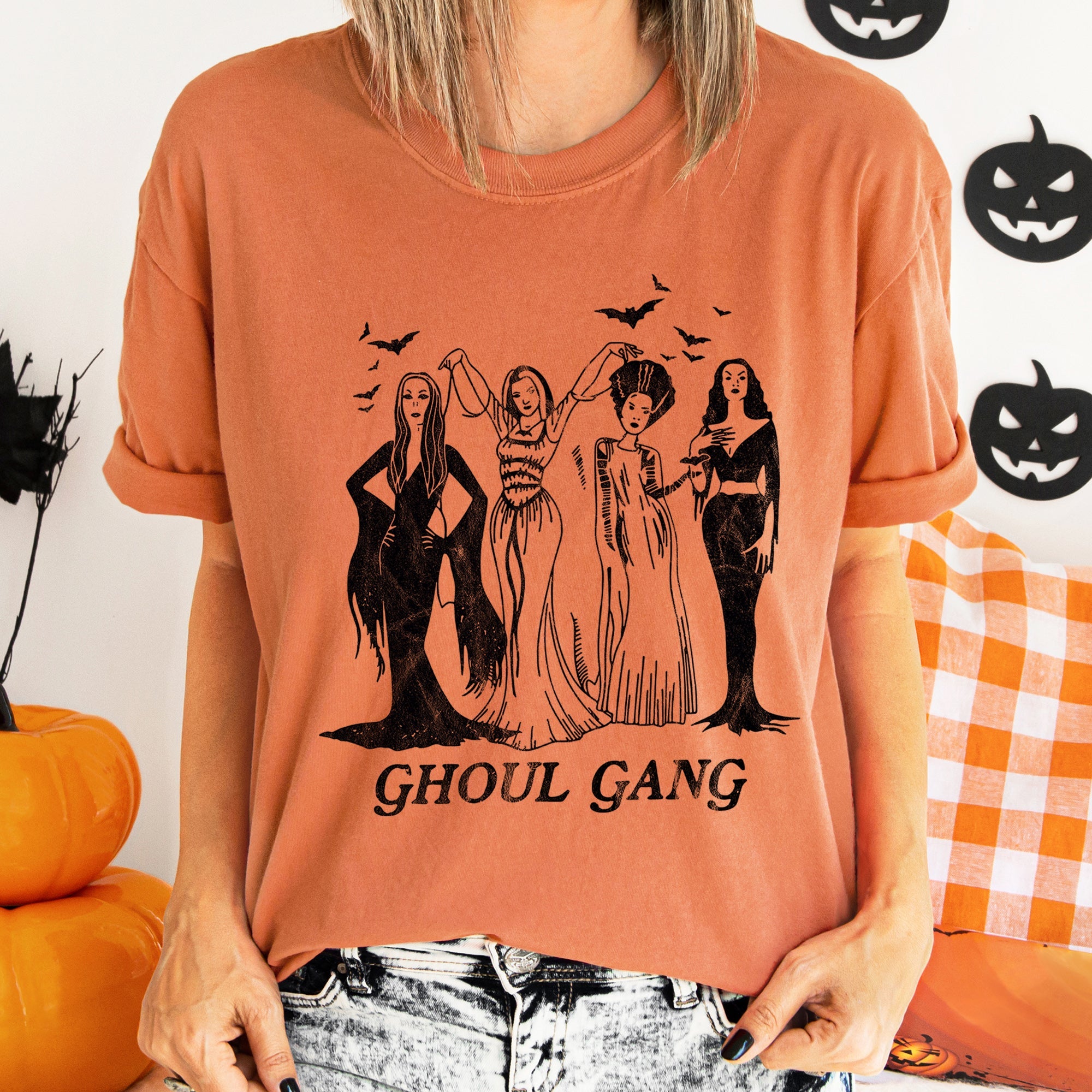 Ghoul Gang Retro Halloween Vintage Skull Illustration Limited Edition Premium Comfort Colors Tee