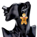 Glittered Resin Gingerbread Man Dangle Earrings