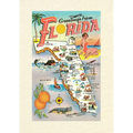 Vintage Lined Notebook Greetings from Florida, Map - Paperback