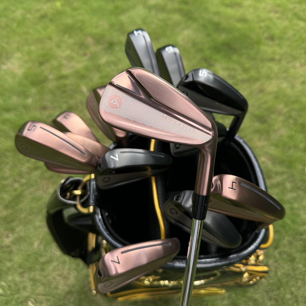 7pcs/Set S880 Golf Irons Black/Golden Forged Set 4 5 6 7 8 9 P with Stiff Flex Steel Shaft RH Golf Clubs
