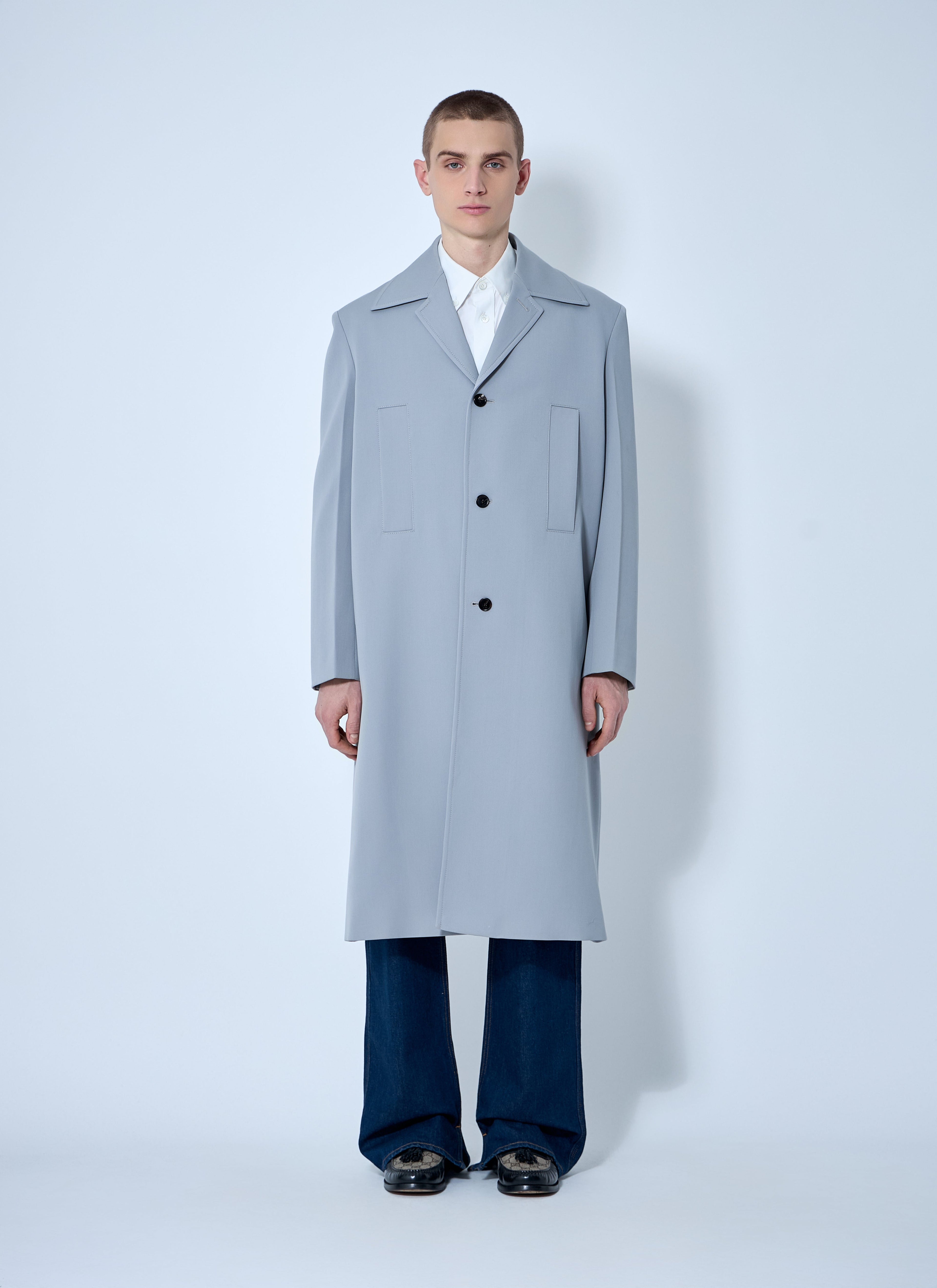 Gucci Men Single-Breasted Wool Coat
