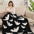 Halloween Bat Patterned Reversible Throw Blanket