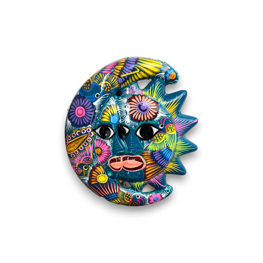 Handmade Guerrero Sun and Moon Eclipse Art | Mexican Pottery