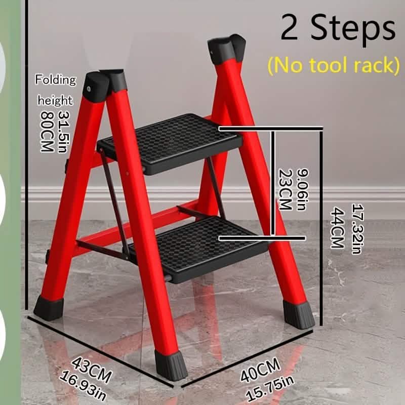 Heavy - Duty 2 - Step Folding Ladder – Metal A - Frame with Non - Slip Steps - PhishStones Products