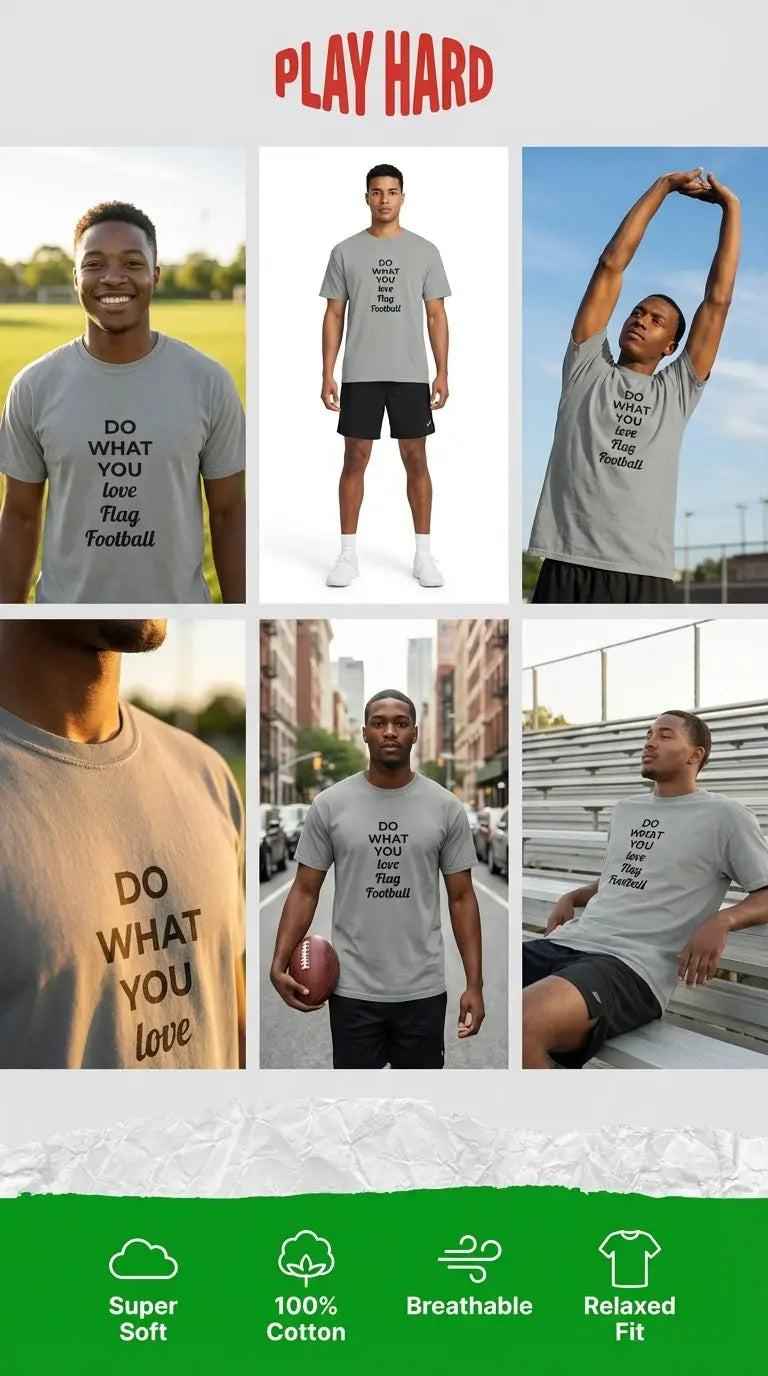 Heavyweight T-shirt Flag Football - L2N2