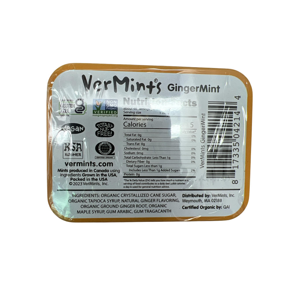 Vermints All Natural Breath Mints 1.41 Ounce - Gingermint