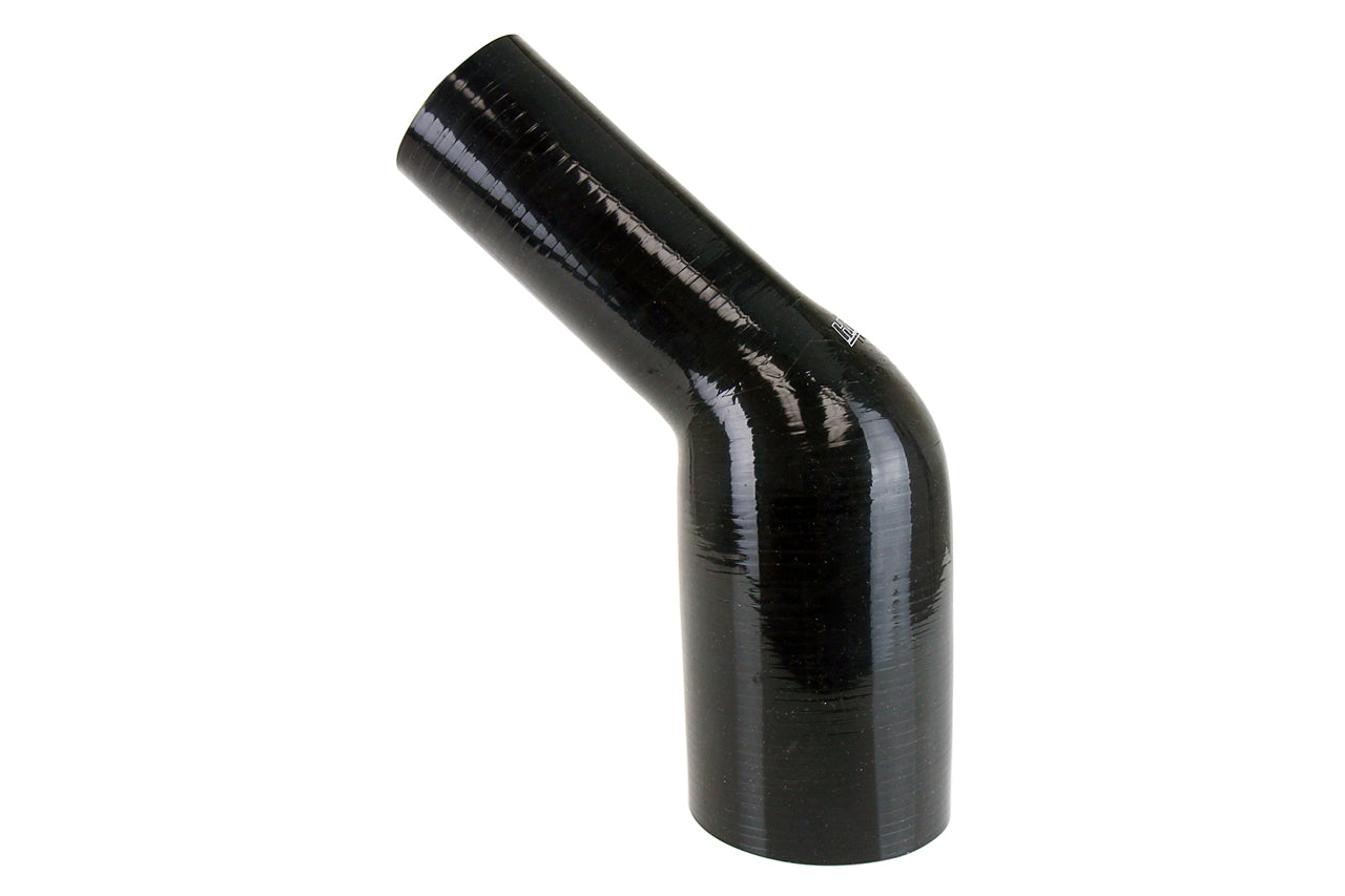 HPS 2-1/2" - 3-1/2" Silicone 45 Degree Elbow Reducer Coupler Hose, High Temp 4-ply Reinforced, 63mm - 89mm ID