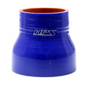 HPS 3/8" - 1/2" ID, 4" Length, Silicone Straight Reducer Coupler Hose, High Temp 4-ply Reinforced, 9.5mm - 13mm ID, Blue