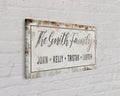Personalized Printed Canvas Family Name Sign Last Name Rusty Sign With First Names Customized Family Distressed Wall Art