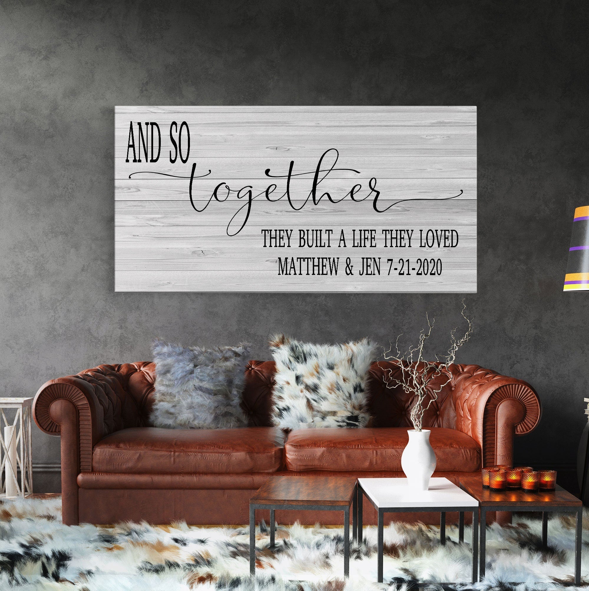 master bedroom sign, and so together they built a life they loved, master bedroom decor - wall decor - bedroom wall art - canvas print