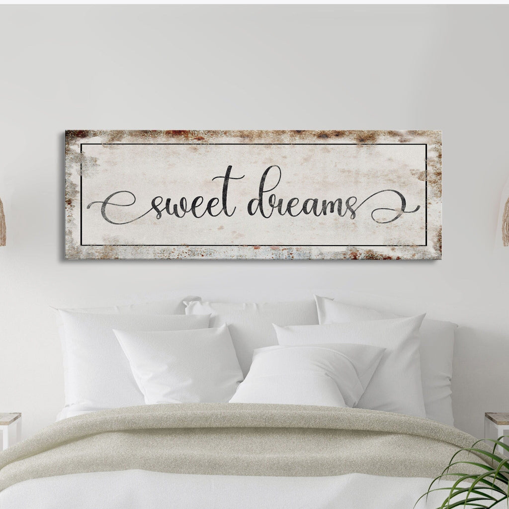 Sweet Dreams, Master bedroom sign for over bed, master bedroom wall decor, wall art for bedroom wall, sweet dreams canvas print, guest room