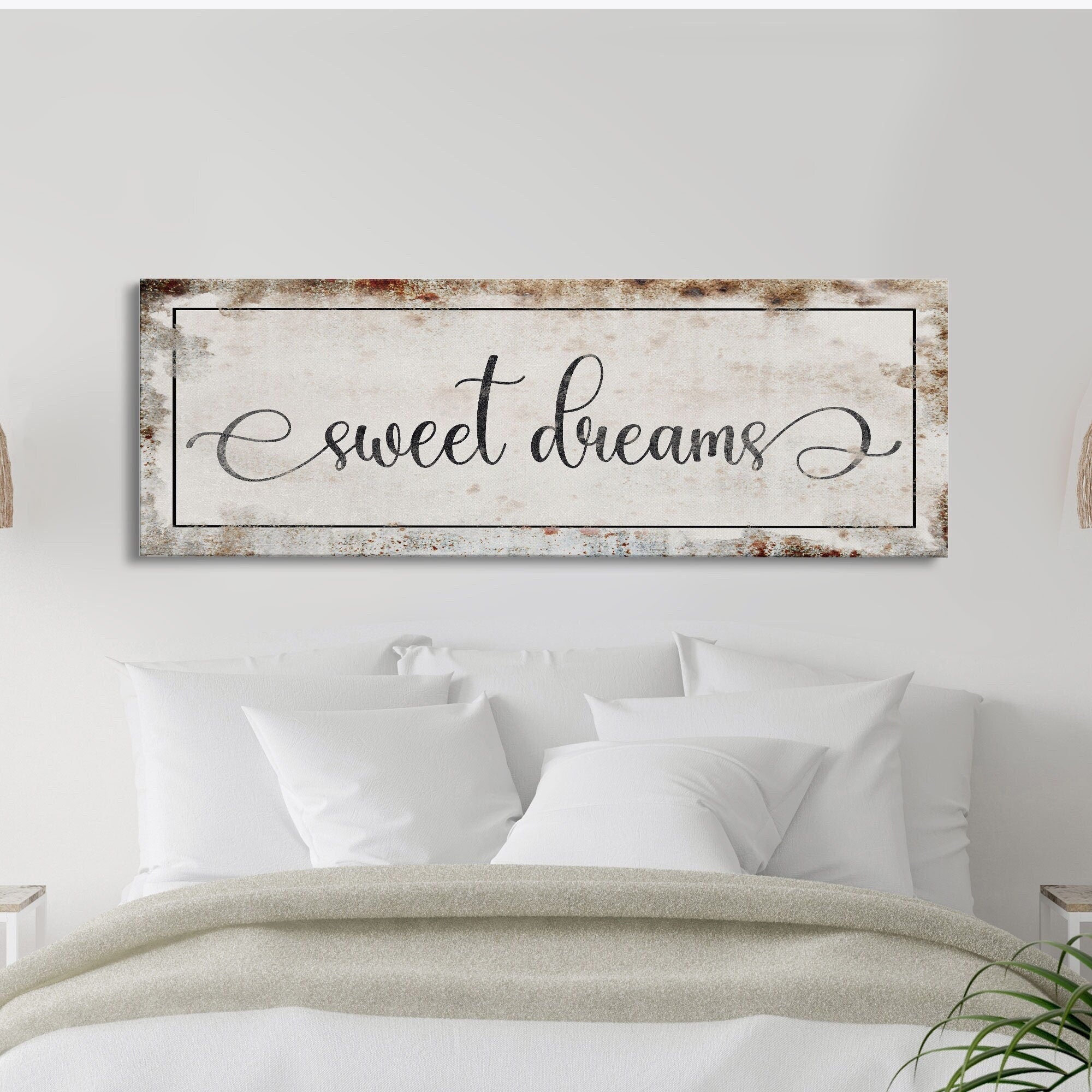 Sweet Dreams, Master bedroom sign for over bed, master bedroom wall decor, wall art for bedroom wall, sweet dreams canvas print, guest room