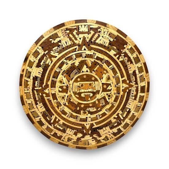 Mexican Aztec Warrior Calendar | Artwork with 11 Wood Types