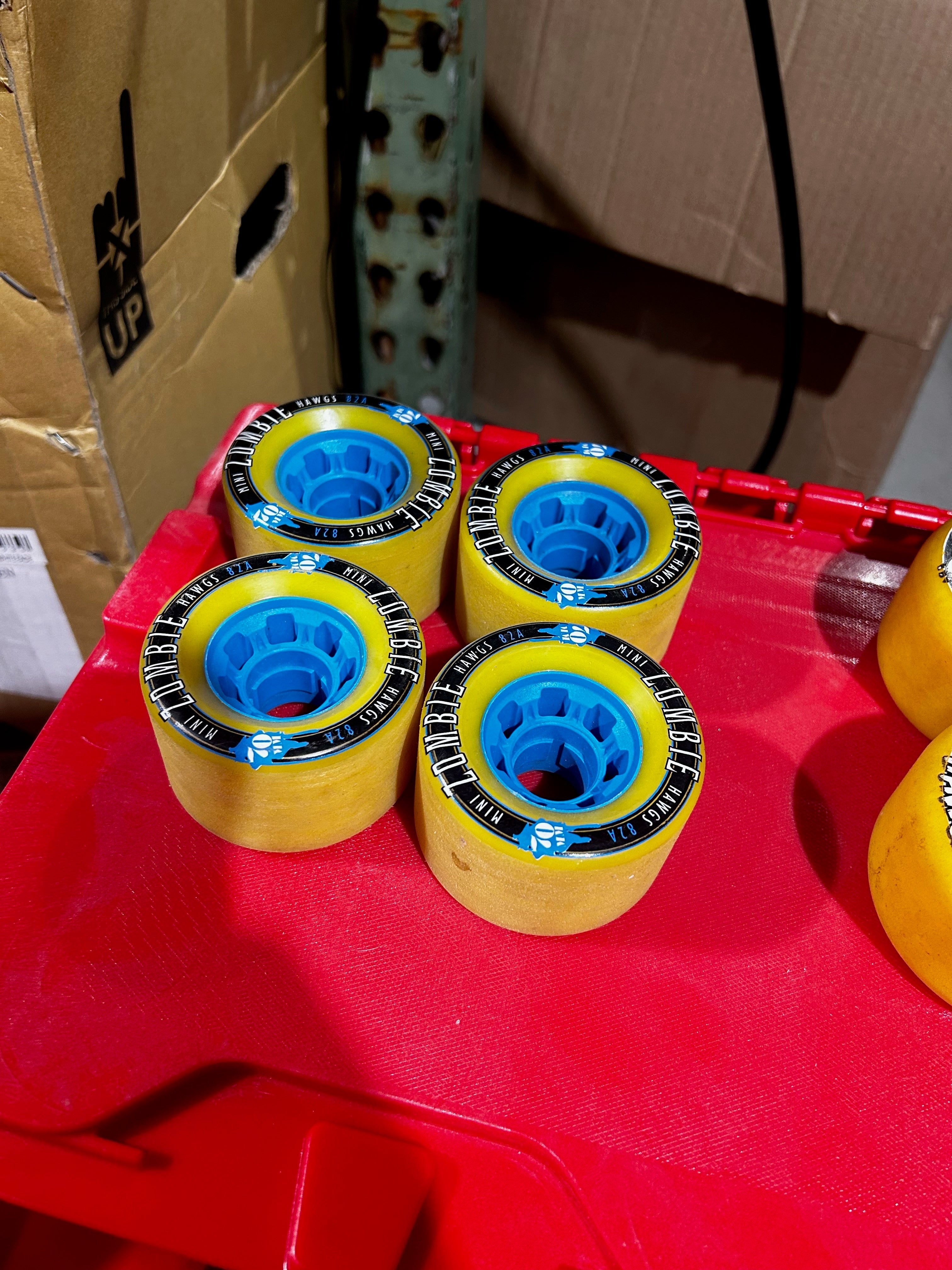 Hawgs Mini Zombie Floor Model Wheels 70mm 82a - Yellow (Set of 4)