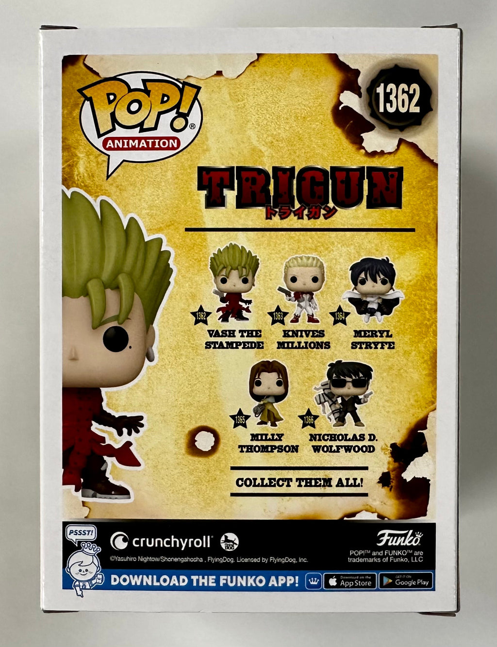 Funko Pop! Animation Vash The Stampede #1362 Trigun 2023