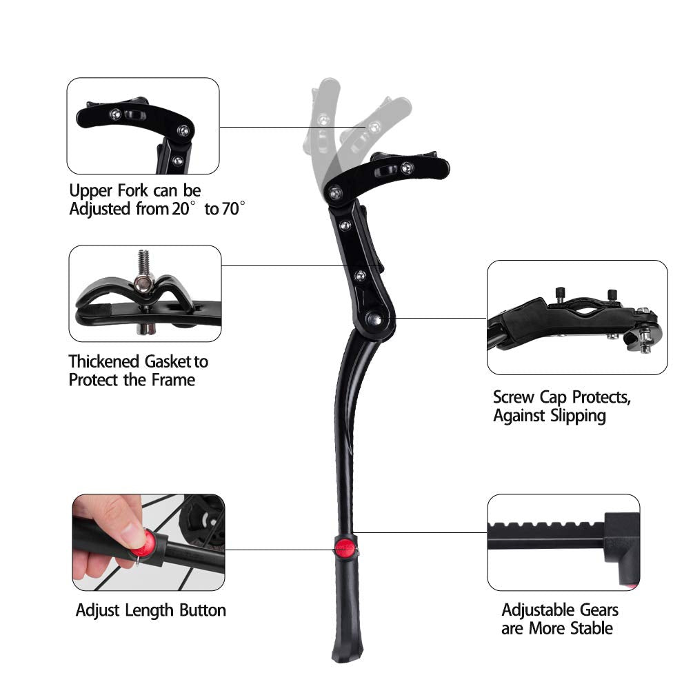Heavy-Duty Side Kickstand for 24"-28" Mountain Bikes
