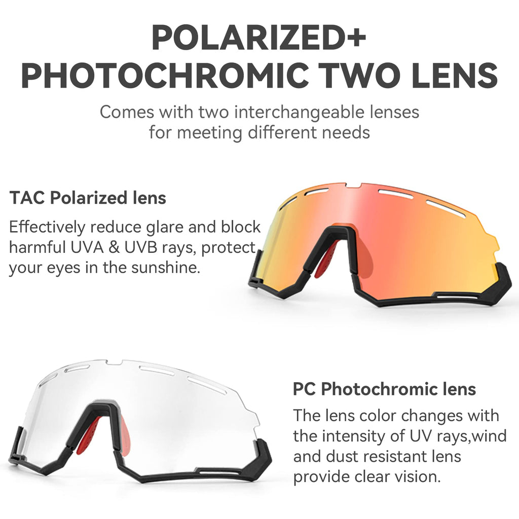 Polarized Photochromic Cycling Goggles (2-Lens Kit)