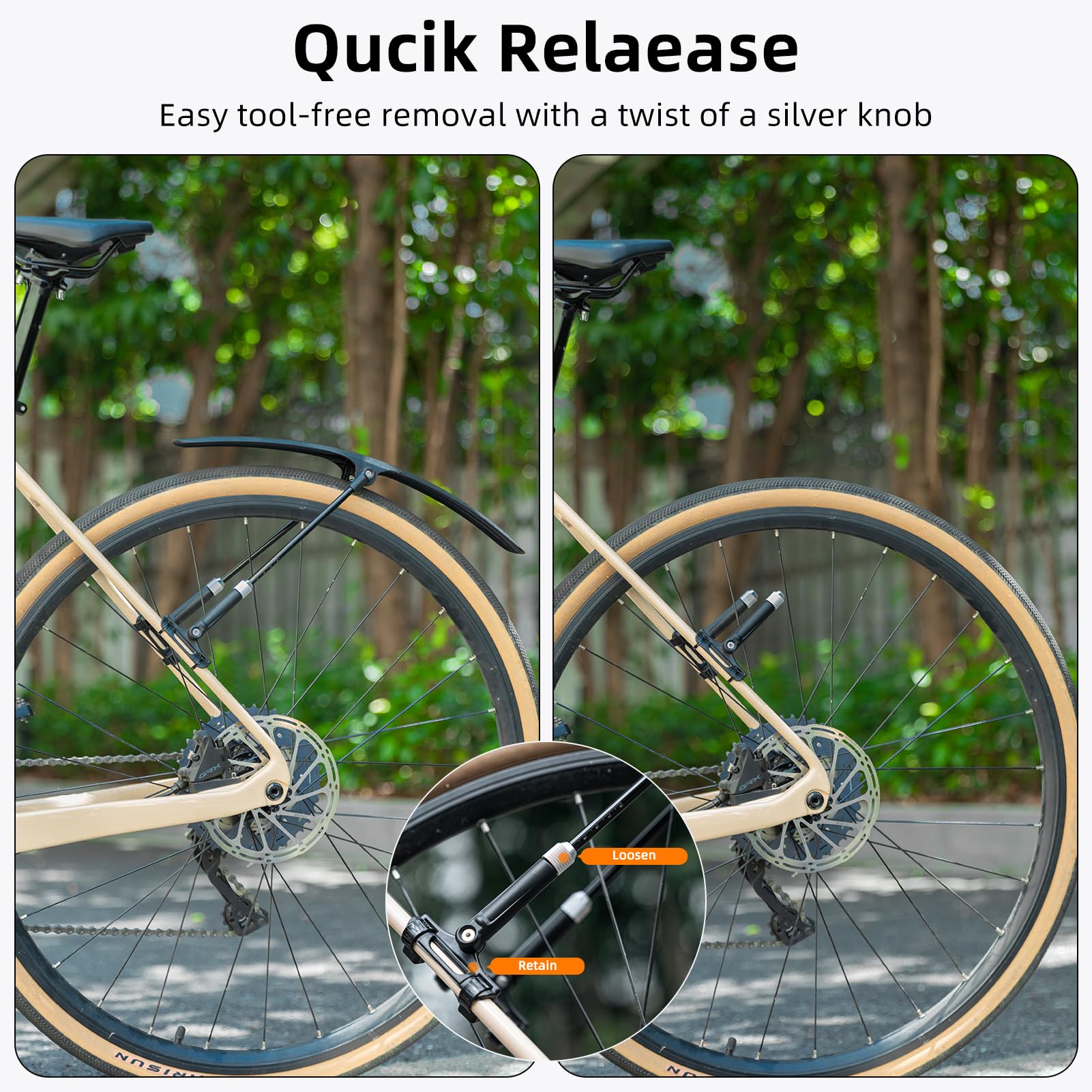 ROCKBROS Adjustable Bike Fenders Set for Road Bikes Easy Install