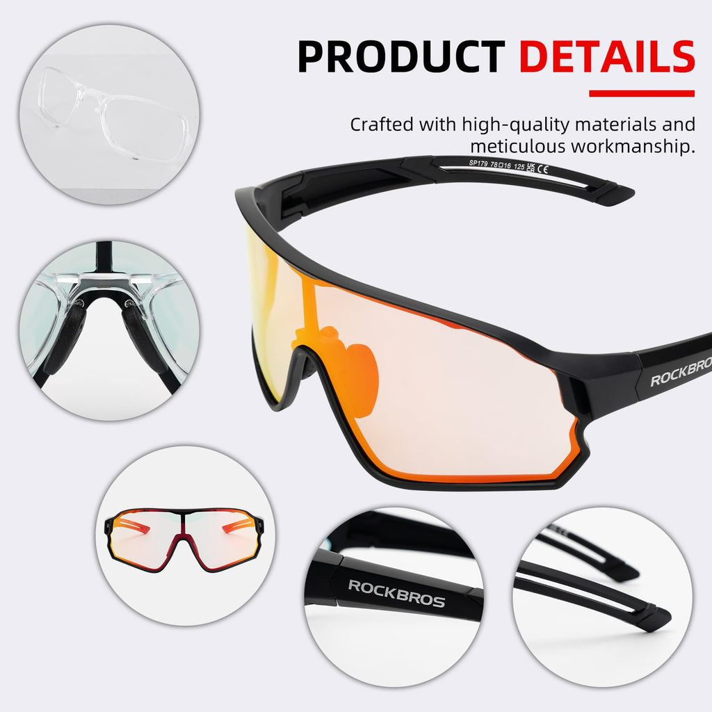 Thickened PC Lens Photochromic Sunglasses (UV400)