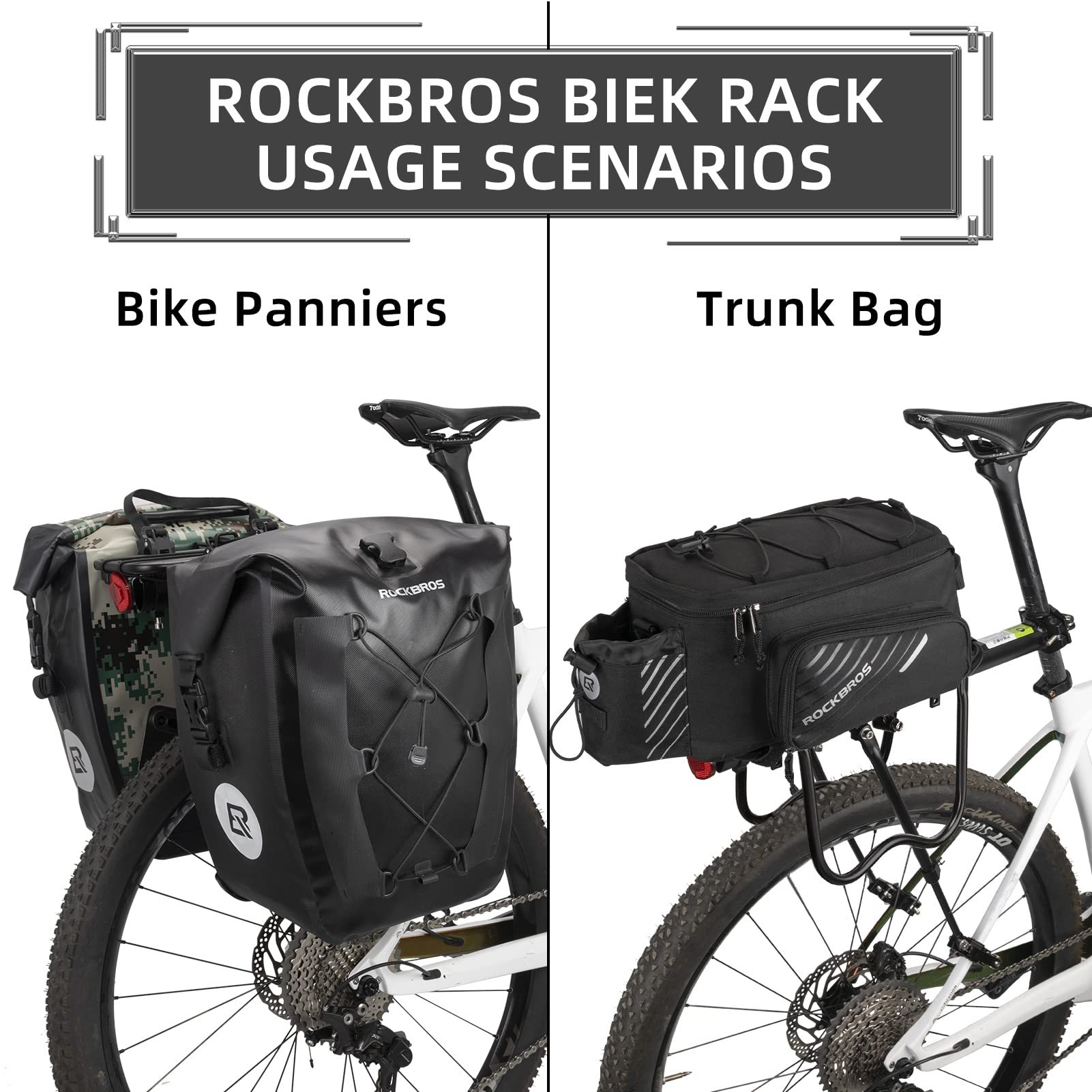 ROCKBROS Bike Cargo Rack Most 165lbs Capacity