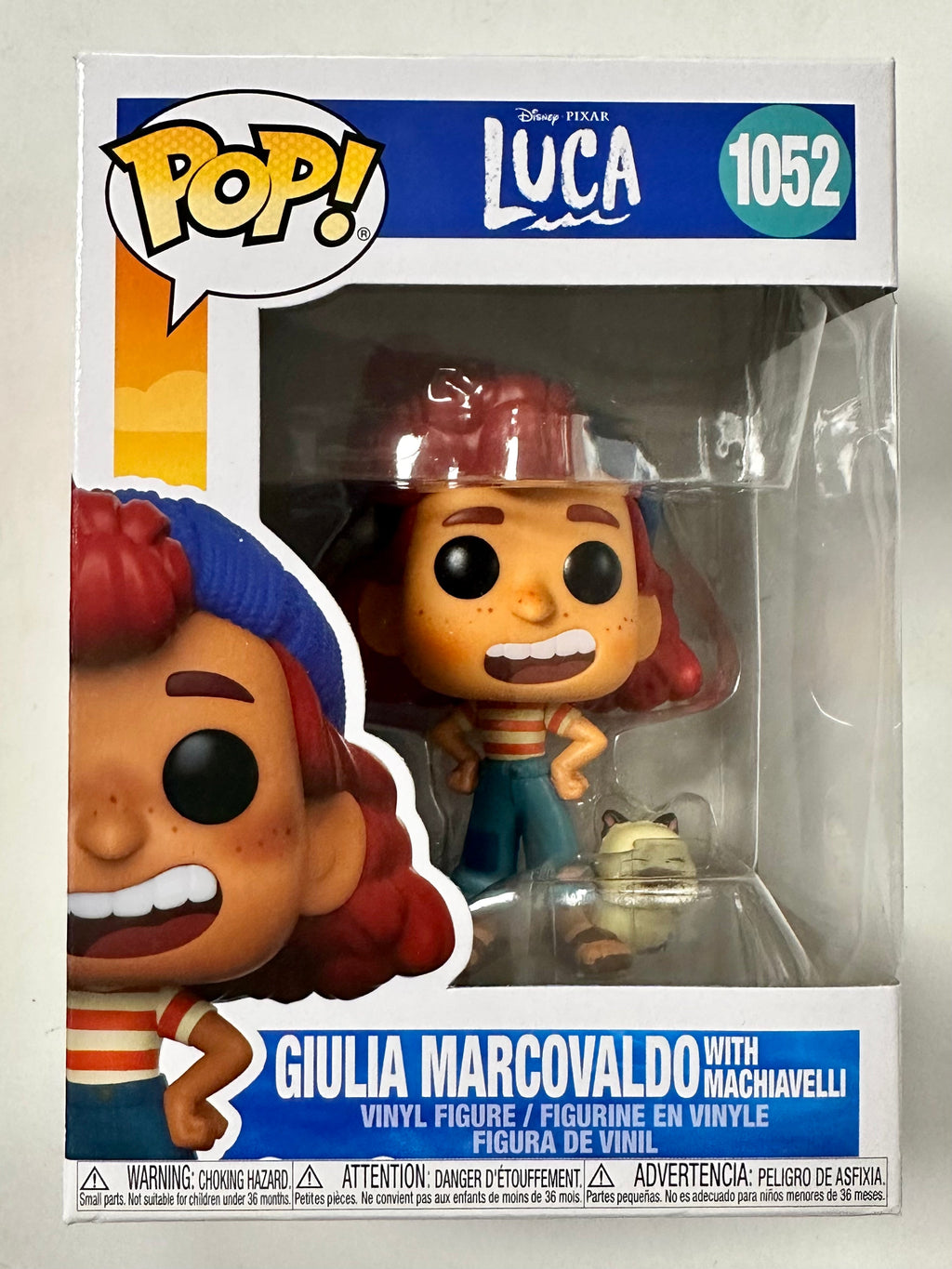 Funko Pop! Disney Giulia Marcovaldo W/ Machiavelli #1052 Pixar Luca 2021 Italy