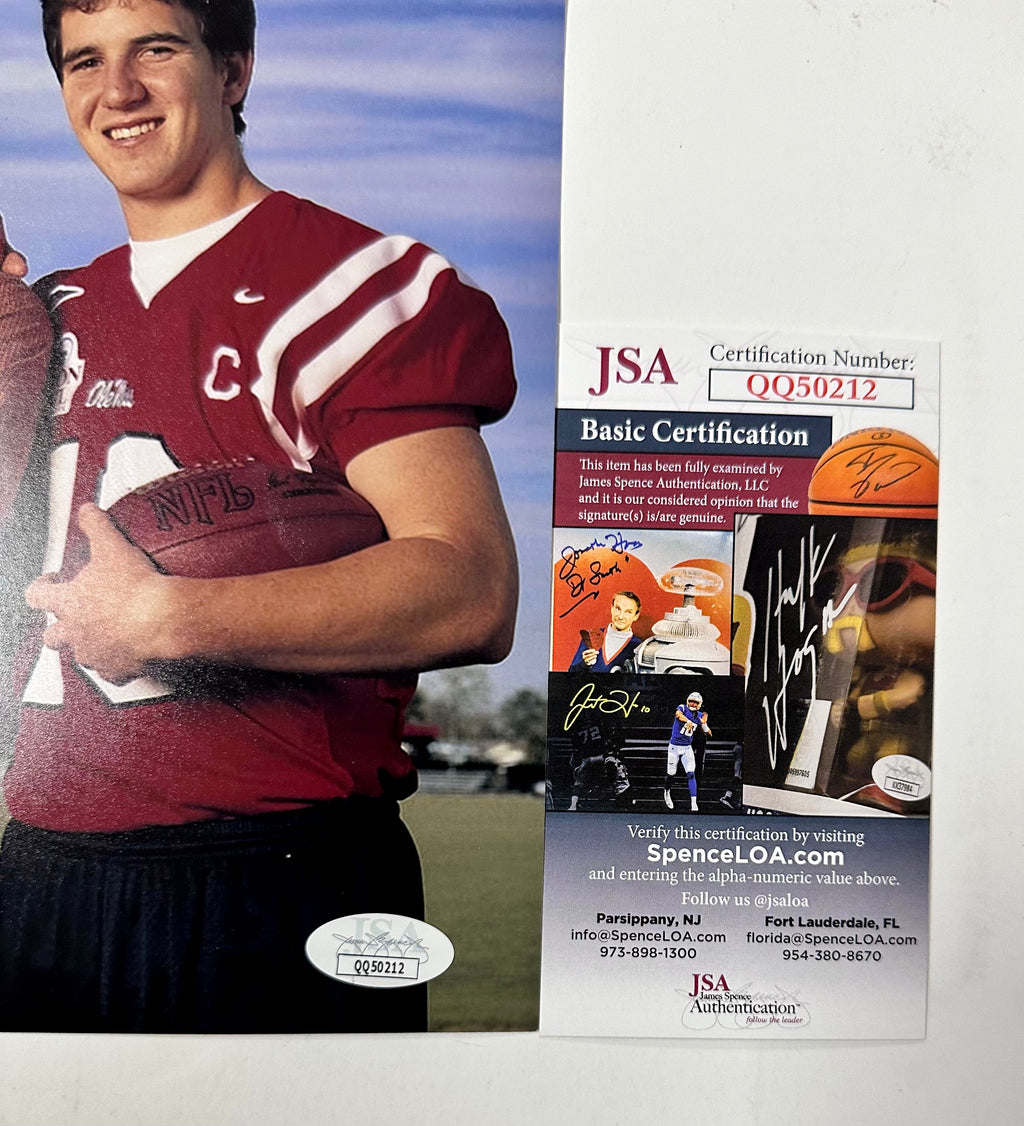 Archie Manning With Sons Peyton & Eli Signed 8X10 Photo With JSA COA