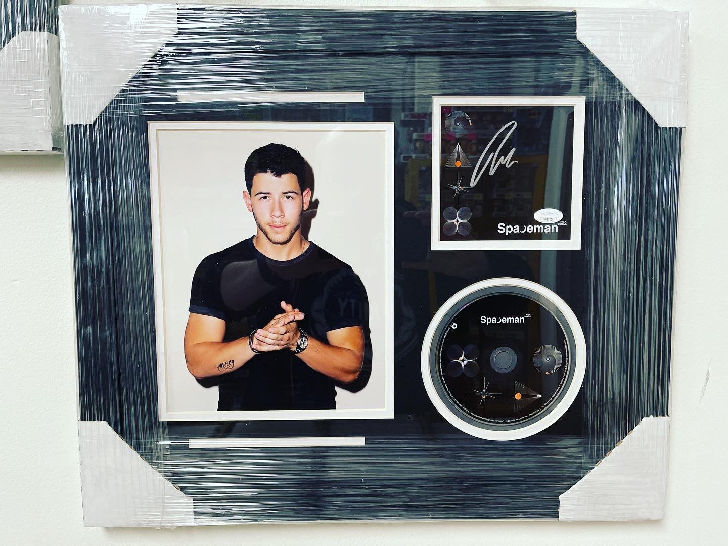 Nick Jonas Signed & Custom Framed Spaceman CD Insert With JSA COA