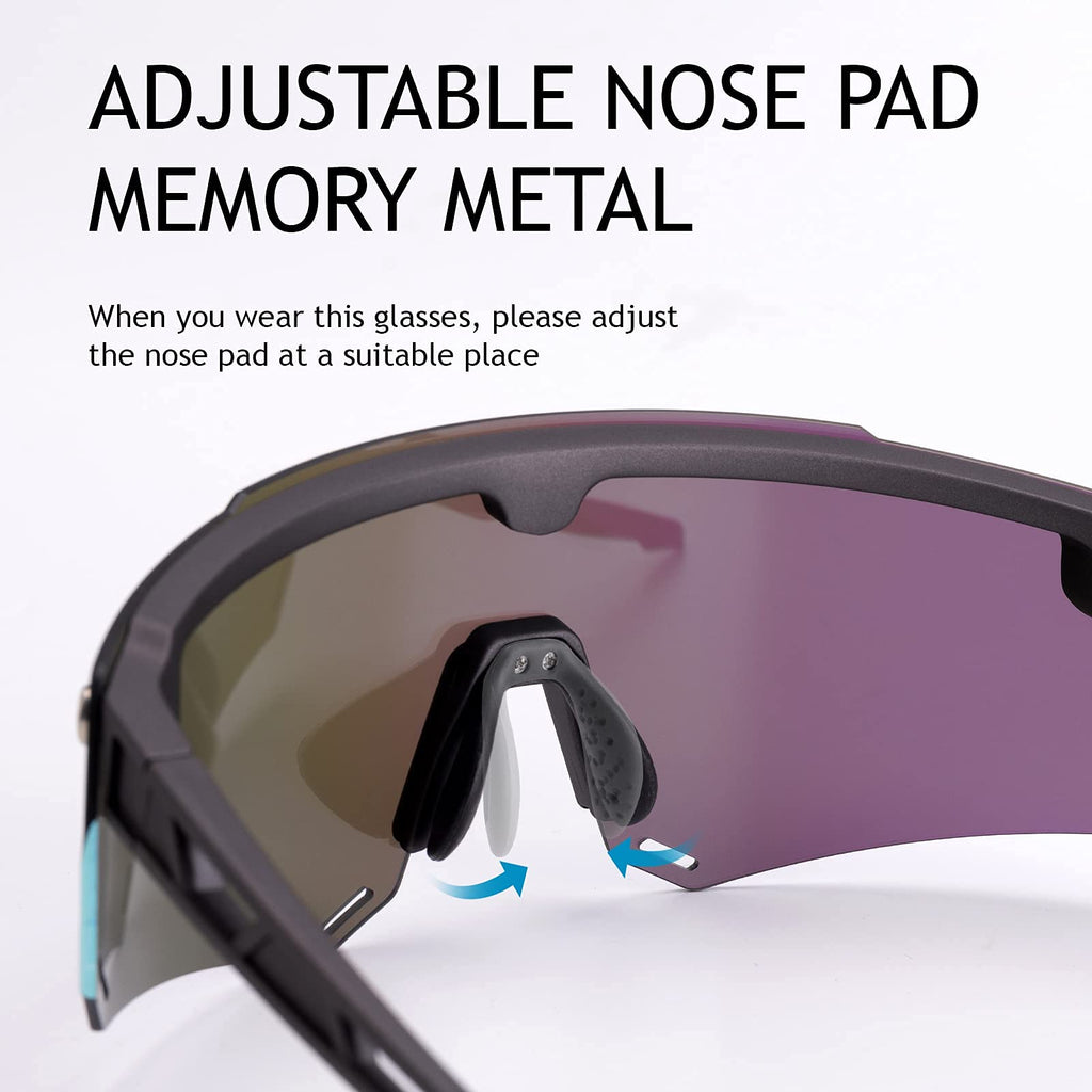 Unisex Polarized Cycling Glasses with 2 Replaceable Lenses
