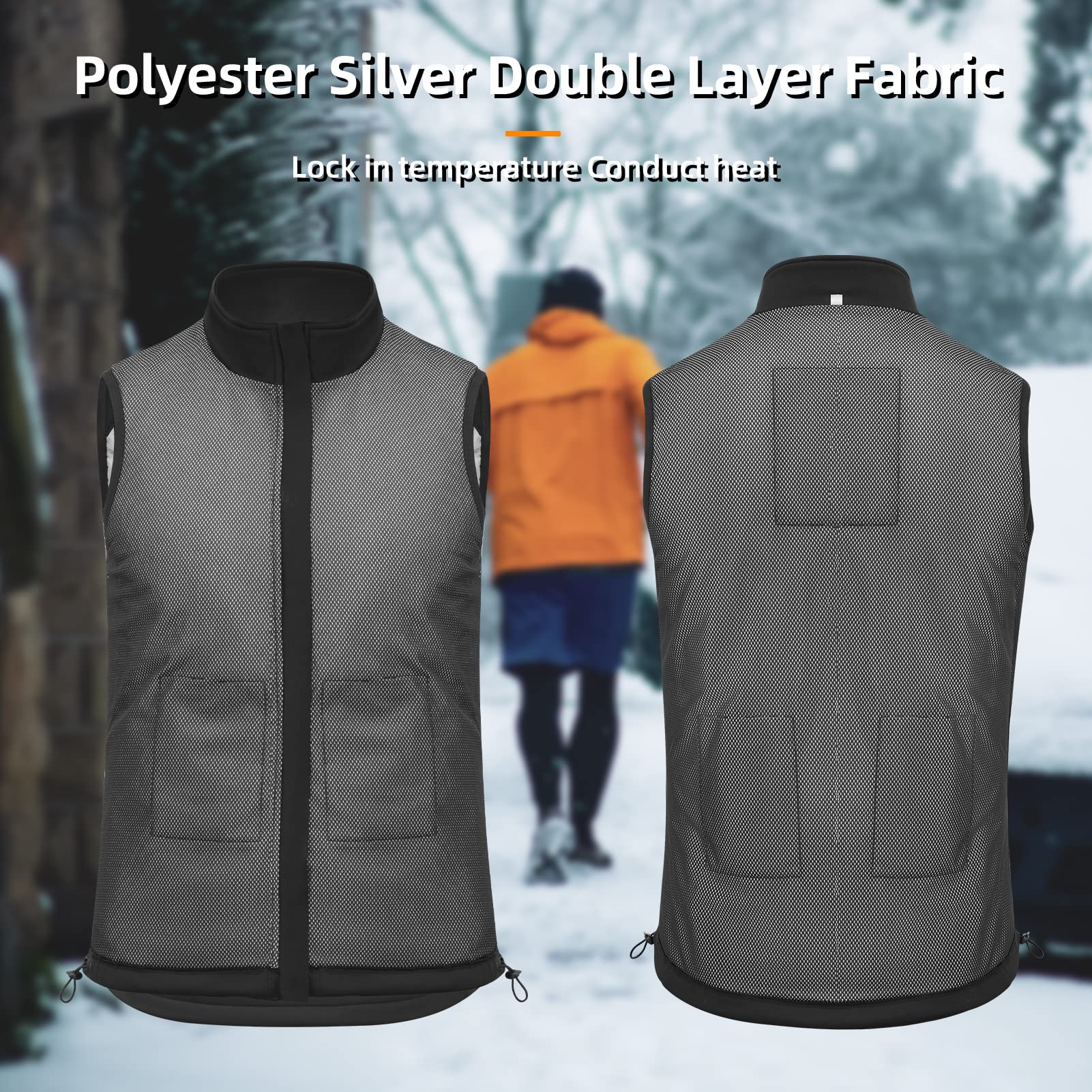 ROCKBROS Heated Vest – Fast Heating, 5 Zones, Unisex, Washable