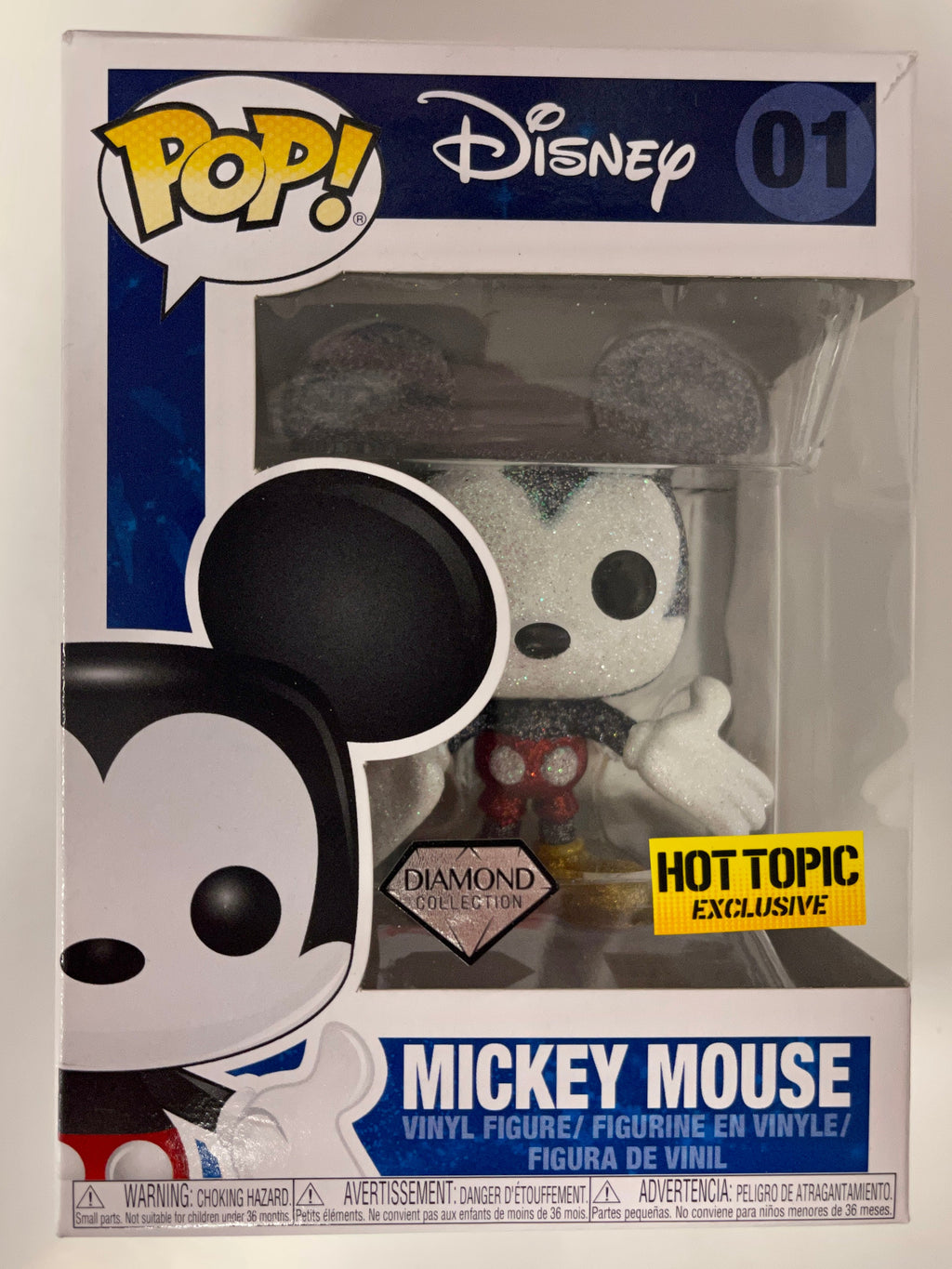 Funko Pop! Disney Diamond Mickey Mouse #01 Hot Topic 2017 Vaulted Exclusive