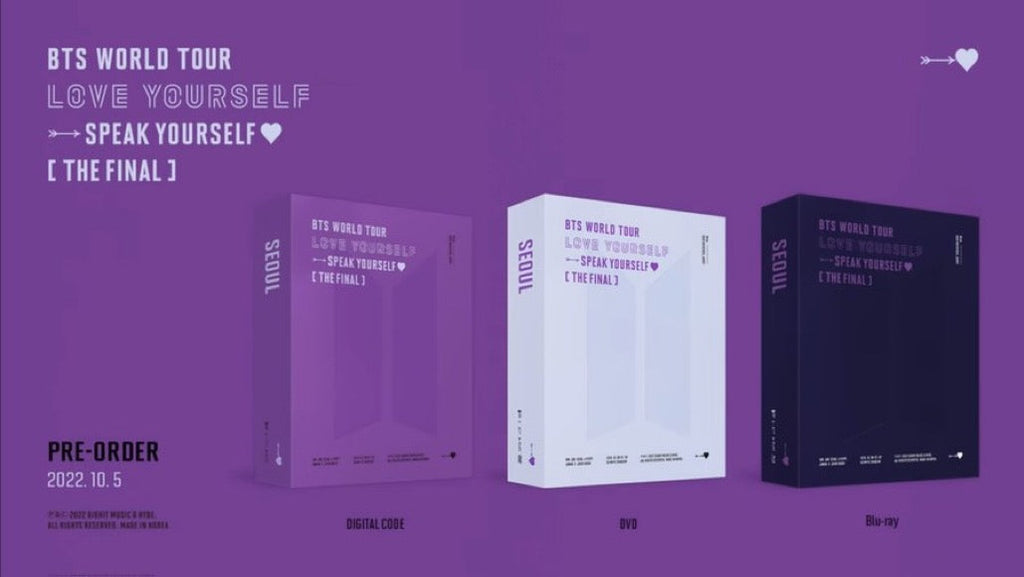 BTS World Tour:  â€˜Love Yourselfâ€™ : Speak Yourself The Final DVD/Blu-Ray