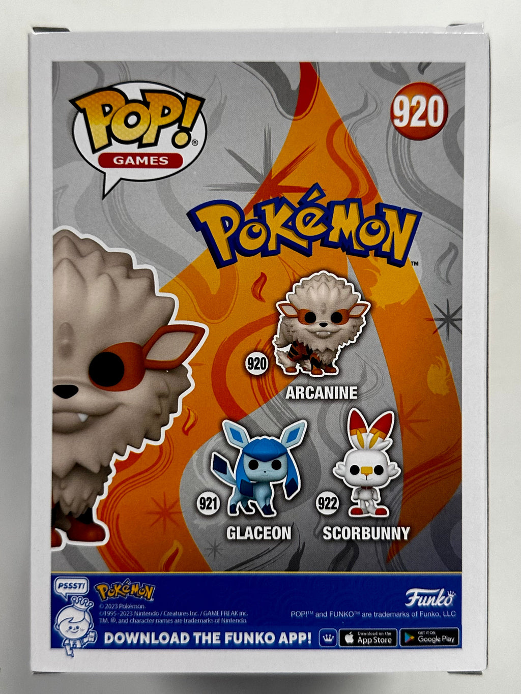 Funko Pop! Games Arcanine #920 Fire Type 2023 Pokemon Generation I Evolution 059