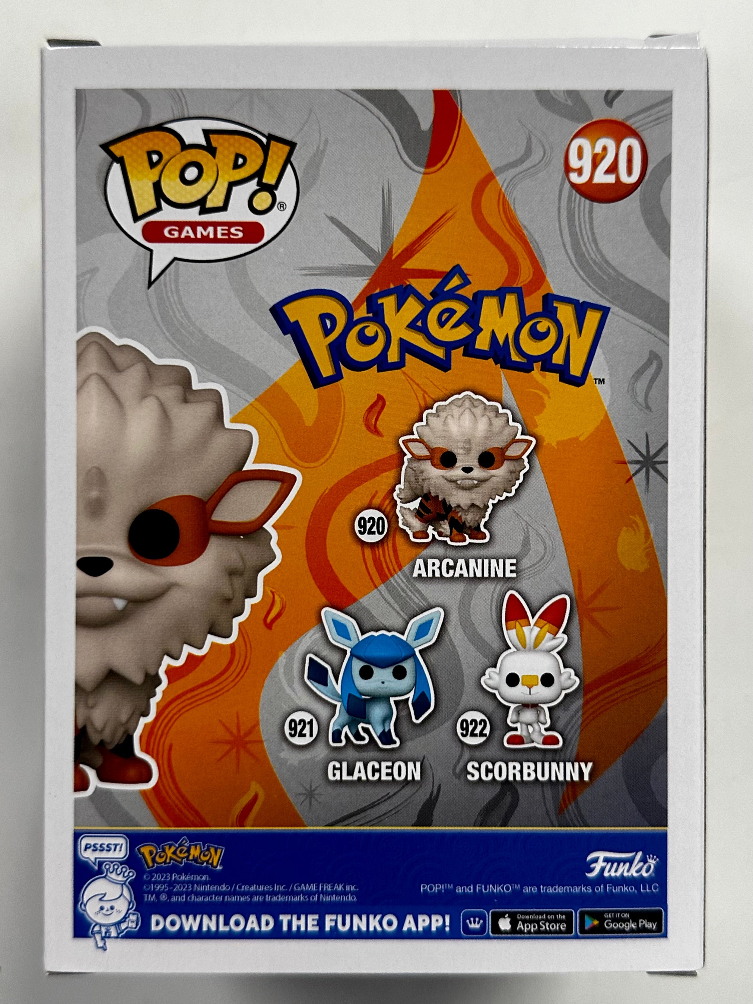 Funko Pop! Games Arcanine #920 Fire Type 2023 Pokemon Generation I Evolution 059