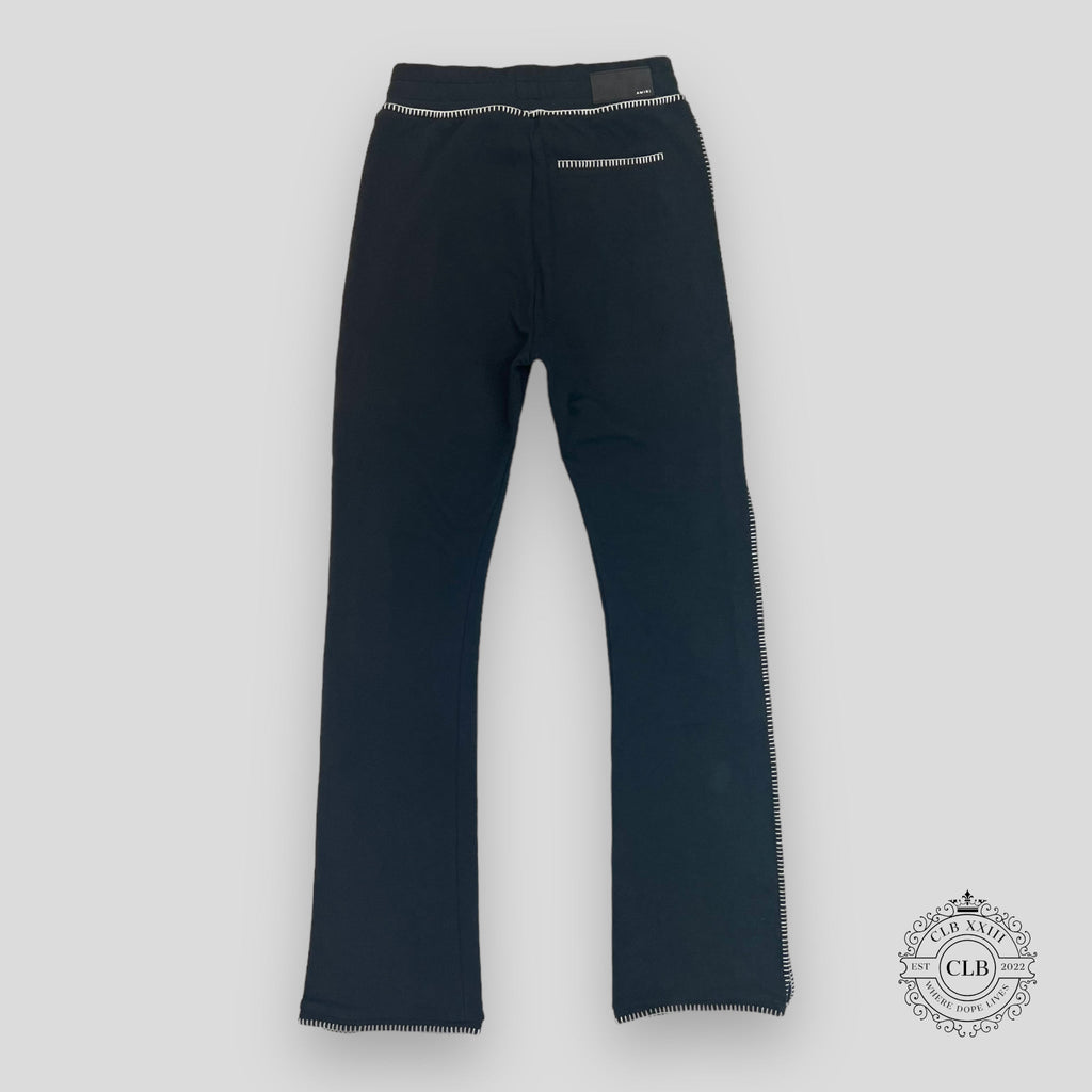 AMIRI STITCHED LOGO FLARE TROUSER - BLACK
